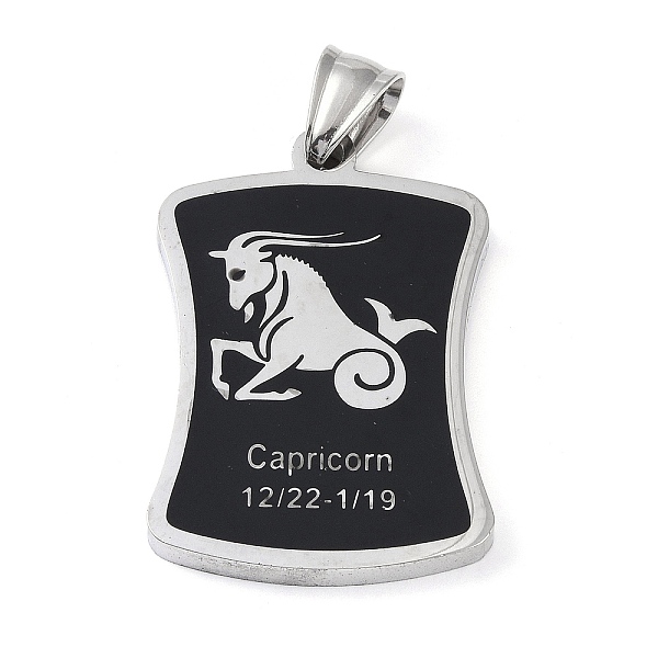 PandaHall 304 Stainless Steel Pendants, with Enamel, Stainless Steel Color, Rectangle with Constellation, Capricorn, 39x26x3mm, Hole: 7x3mm..., Black
PandaHall 304 Stainless Steel Pendants, with Enamel, Stainless Steel Color, Rectangle with Constellation, Capricorn, 39x26x3mm, Hole: 7x3mm..., Black