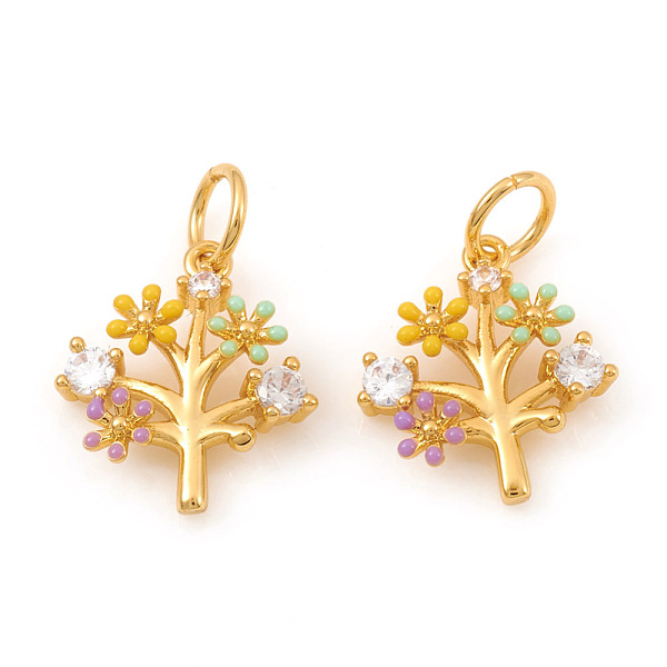 PandaHall Brass Micro Pave Cubic Zirconia Charms, with Jump Rings and Enamel, Tree, Colorful, Real 18K Gold Plated, 13x12x2.5mm, Jump Ring...
PandaHall Brass Micro Pave Cubic Zirconia Charms, with Jump Rings and Enamel, Tree, Colorful, Real 18K Gold Plated, 13x12x2.5mm, Jump Ring...