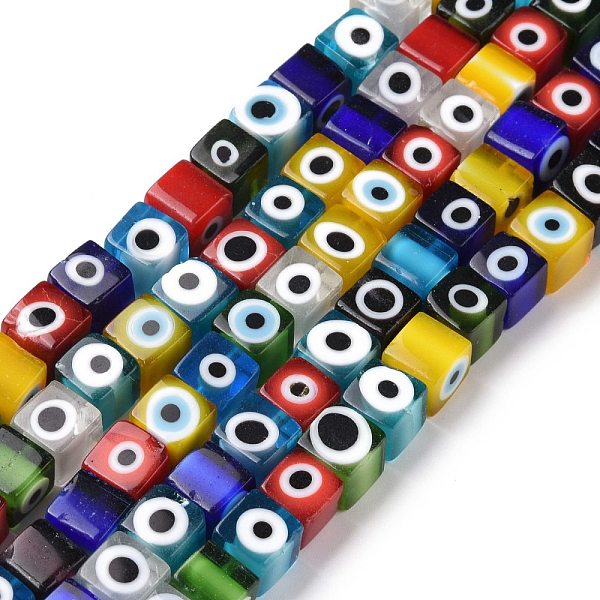PandaHall Handmade Lampwork Beads, Cube with Evil Eye, Mixed Color, 7.5x7.5x7.5mm, Hole: 1mm, about 48pcs/strand, 14.37''(36.5cm) Lampwork..., Multicolor
PandaHall Handmade Lampwork Beads, Cube with Evil Eye, Mixed Color, 7.5x7.5x7.5mm, Hole: 1mm, about 48pcs/strand, 14.37''(36.5cm) Lampwork..., Multicolor