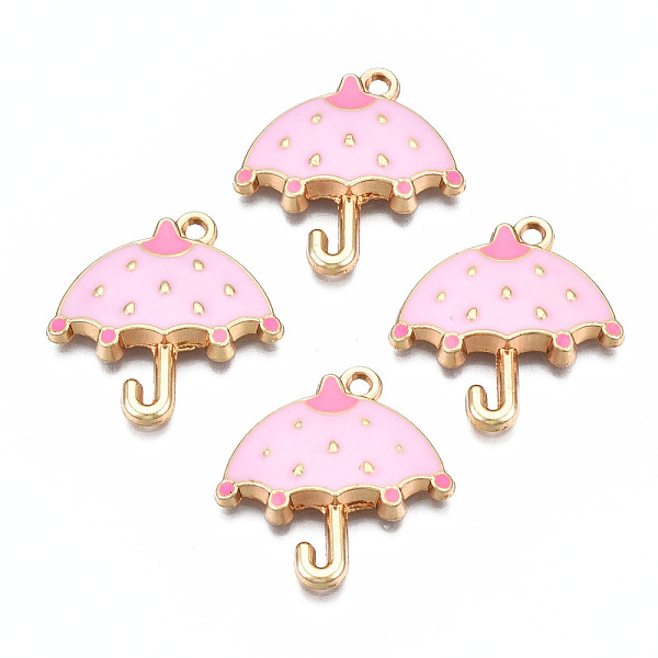 PandaHall Rack Plating Alloy Enamel Pendants, Cadmium Free & Nickel Free & Lead Free, Umbrella, Pink, 23.5x23x3.2mm, Hole: 1.6mm...
PandaHall Rack Plating Alloy Enamel Pendants, Cadmium Free & Nickel Free & Lead Free, Umbrella, Pink, 23.5x23x3.2mm, Hole: 1.6mm...
