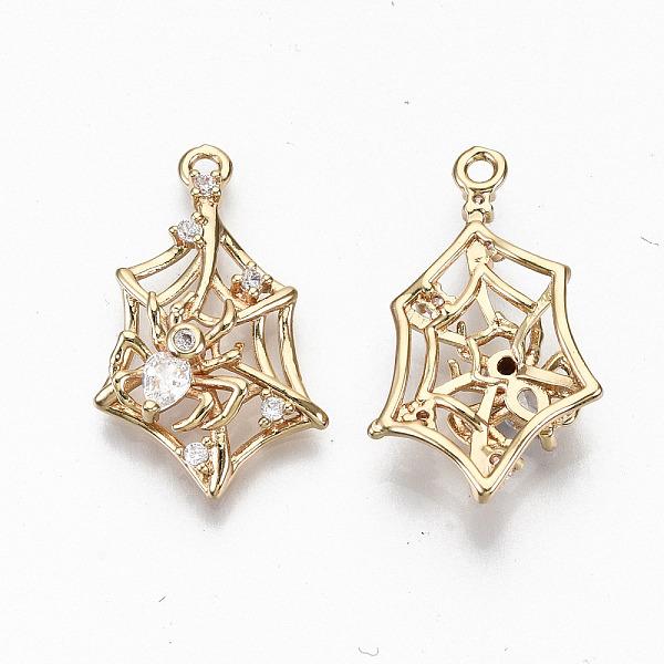 PandaHall Brass Micro Pave Cubic Zirconia Pendants, Light Gold, Long-Lasting Plated, Cadmium Free & Lead Free, Spider Web with Spider, Clear...
PandaHall Brass Micro Pave Cubic Zirconia Pendants, Light Gold, Long-Lasting Plated, Cadmium Free & Lead Free, Spider Web with Spider, Clear...