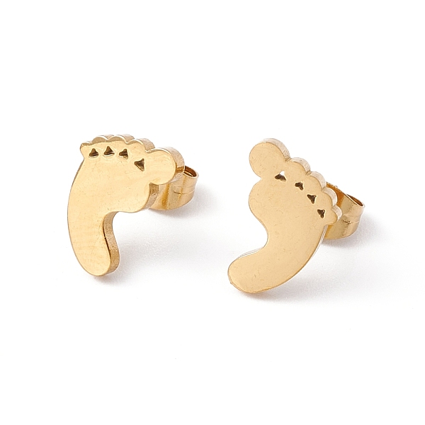 PandaHall 304 Stainless Steel Footprint Stud Earrings for Men Women, Golden, 11.5x8mm, Pin: 0.8mm 304 Stainless Steel Body
PandaHall 304 Stainless Steel Footprint Stud Earrings for Men Women, Golden, 11.5x8mm, Pin: 0.8mm 304 Stainless Steel Body