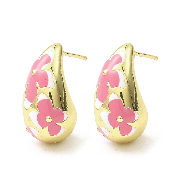 PandaHall Teardrop with Flower Real 18K Gold Plated Brass Enamel Stud Earrings, Long-Lasting Plated, Lead Free & Cadmium Free, Hot Pink...
PandaHall Teardrop with Flower Real 18K Gold Plated Brass Enamel Stud Earrings, Long-Lasting Plated, Lead Free & Cadmium Free, Hot Pink...
