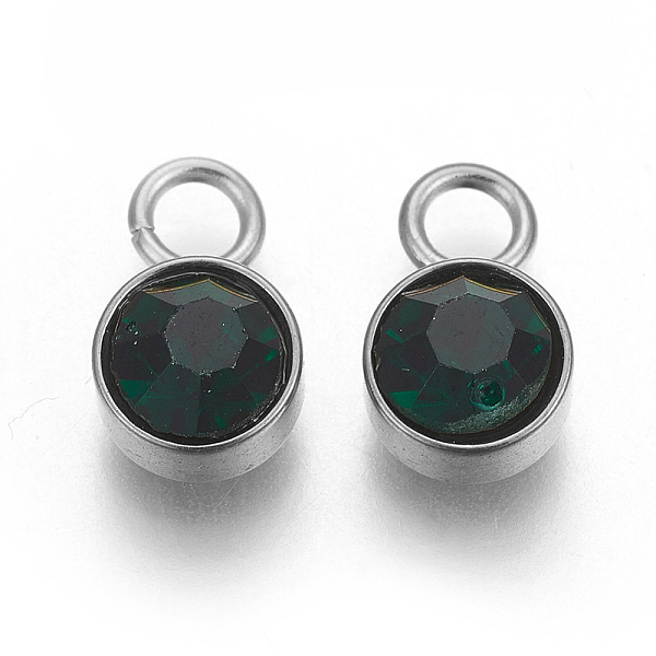 PandaHall Glass Rhinestone Charms, Birthstone Charms, with Stainless Steel Color Tone 201 Stainless Steel Findings, Flat Round, Emerald..., Green
PandaHall Glass Rhinestone Charms, Birthstone Charms, with Stainless Steel Color Tone 201 Stainless Steel Findings, Flat Round, Emerald..., Green