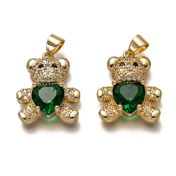 PandaHall Brass Micro Pave Cubic Zirconia Pendants, Long-Lasting Plated, Real 18K Gold Plated, Inlay Bear Shape, Green, 19.5x16x5.5mm, Hole...
PandaHall Brass Micro Pave Cubic Zirconia Pendants, Long-Lasting Plated, Real 18K Gold Plated, Inlay Bear Shape, Green, 19.5x16x5.5mm, Hole...