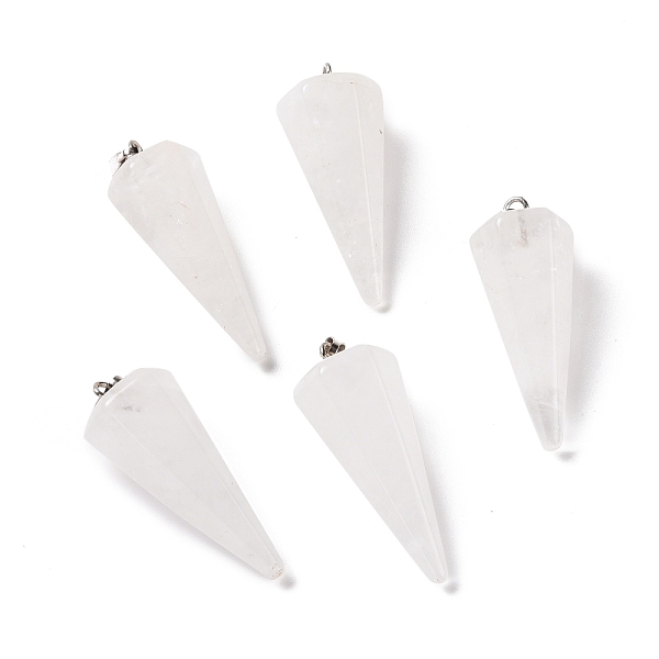PandaHall Natural Quartz Crystal Pendants, Rock Crystal Pendants, with Platinum Plated Brass Findings, Faceted, Cone, 35~36x13~14x12~12.5mm...
PandaHall Natural Quartz Crystal Pendants, Rock Crystal Pendants, with Platinum Plated Brass Findings, Faceted, Cone, 35~36x13~14x12~12.5mm...