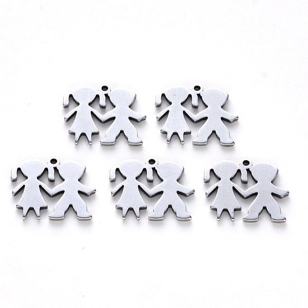 PandaHall 304 Stainless Steel Charms, Laser Cut, Brother and Sister, Stainless Steel Color, 13x15x1mm, Hole: 1mm 304 Stainless Steel Human
PandaHall 304 Stainless Steel Charms, Laser Cut, Brother and Sister, Stainless Steel Color, 13x15x1mm, Hole: 1mm 304 Stainless Steel Human