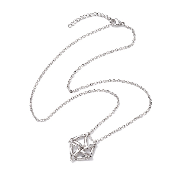 PandaHall Crystal Stone Cage Pendant Necklaces, 304 Stainless Steel Cable Chain Necklaces, Stainless Steel Color, 17.60 inch(44.7cm) 304...
PandaHall Crystal Stone Cage Pendant Necklaces, 304 Stainless Steel Cable Chain Necklaces, Stainless Steel Color, 17.60 inch(44.7cm) 304...