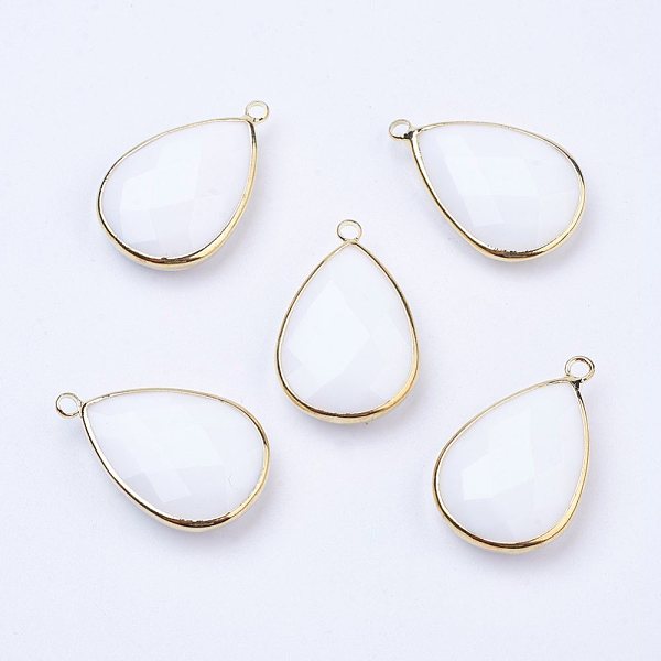 PandaHall Golden Tone Brass Glass Teardrop Pendants, Faceted, Snow, 18x10x5mm, Hole: 2mm Brass+Glass Teardrop White
PandaHall Golden Tone Brass Glass Teardrop Pendants, Faceted, Snow, 18x10x5mm, Hole: 2mm Brass+Glass Teardrop White