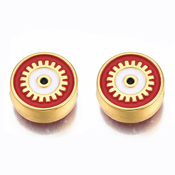 PandaHall Rack Plating Alloy Enamel Pendants, Light Gold, Cadmium Free & Nickel Free & Lead Free, Flat Round with Evil Eye, Dark Red...
PandaHall Rack Plating Alloy Enamel Pendants, Light Gold, Cadmium Free & Nickel Free & Lead Free, Flat Round with Evil Eye, Dark Red...