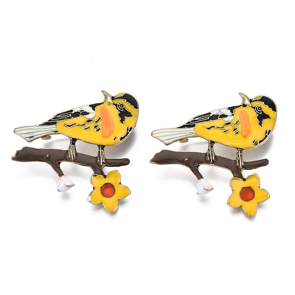PandaHall Bird and Flower Enamel Pin, Alloy Brooch for Backpack Clothes, Nickel Free & Lead Free, Light Golden, Yellow, 46x45mm Alloy+Enamel...
PandaHall Bird and Flower Enamel Pin, Alloy Brooch for Backpack Clothes, Nickel Free & Lead Free, Light Golden, Yellow, 46x45mm Alloy+Enamel...