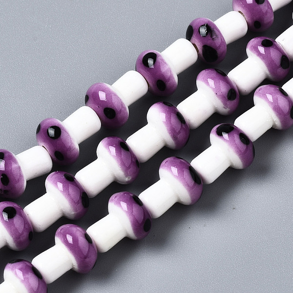 PandaHall Handmade Porcelain Ceramic Beads Strands, Mushroom, Medium Orchid, 12x10mm, Hole: 1.5mm, about 25pcs/strand, 11.81 inch(30cm)...
PandaHall Handmade Porcelain Ceramic Beads Strands, Mushroom, Medium Orchid, 12x10mm, Hole: 1.5mm, about 25pcs/strand, 11.81 inch(30cm)...
