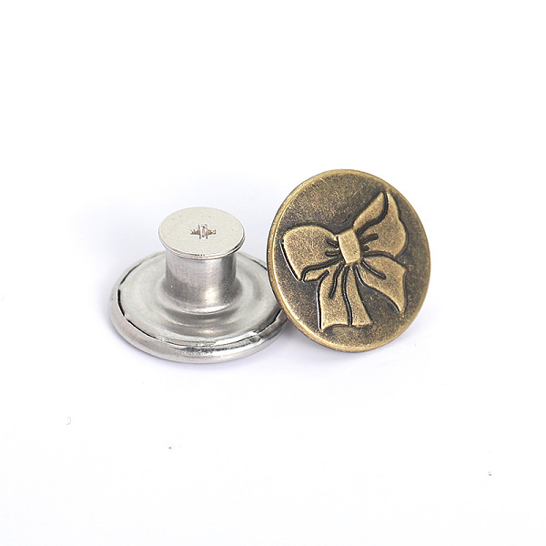 PandaHall Alloy Button Pins for Jeans, Nautical Buttons, Garment Accessories, Round with Bowknot, Antique Bronze, 17mm Alloy Round
PandaHall Alloy Button Pins for Jeans, Nautical Buttons, Garment Accessories, Round with Bowknot, Antique Bronze, 17mm Alloy Round