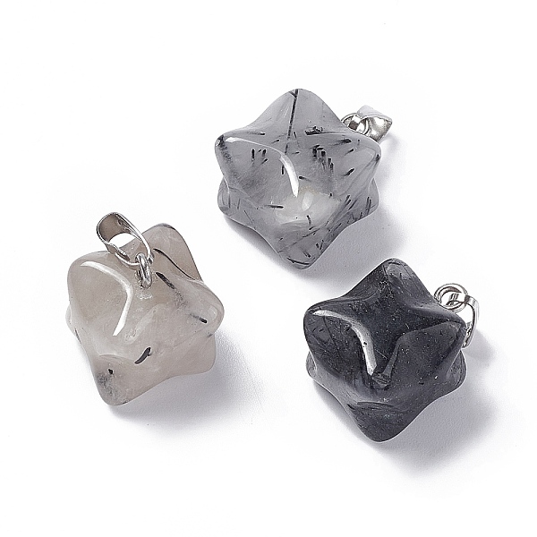 PandaHall Natural Black Rutilated Quartz Pendants, Merkaba Star Charms, with Stainless Steel Color Plated 201 Stainless Steel Findings...
PandaHall Natural Black Rutilated Quartz Pendants, Merkaba Star Charms, with Stainless Steel Color Plated 201 Stainless Steel Findings...