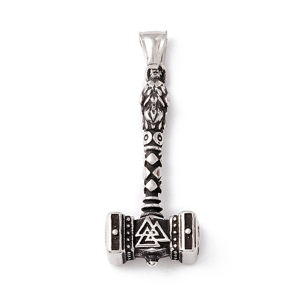 PandaHall Tibetan Style 304 Stainless Steel Pendants, Hammer, Antique Silver, 48.5x21x10mm, Hole: 8x4mm 304 Stainless Steel Others
PandaHall Tibetan Style 304 Stainless Steel Pendants, Hammer, Antique Silver, 48.5x21x10mm, Hole: 8x4mm 304 Stainless Steel Others