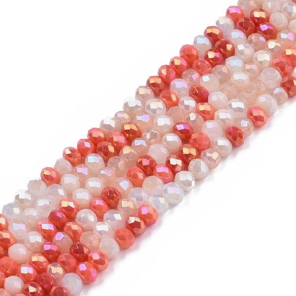 PandaHall Electroplate Glass Beads Strands, AB Color Plated, Faceted, Rondelle, Salmon, 3x2.5mm, Hole: 0.7mm, about 188~190pcs/16.93..., Red
PandaHall Electroplate Glass Beads Strands, AB Color Plated, Faceted, Rondelle, Salmon, 3x2.5mm, Hole: 0.7mm, about 188~190pcs/16.93..., Red