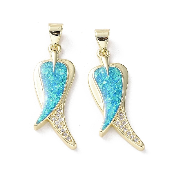 PandaHall Rack Plating Brass Micro Pave Cubic Zirconia Pendants, Synthetic Opal Fishtail Charms with Snap on Bail, Cadmium Free & Lead Free..., Cyan
PandaHall Rack Plating Brass Micro Pave Cubic Zirconia Pendants, Synthetic Opal Fishtail Charms with Snap on Bail, Cadmium Free & Lead Free..., Cyan
