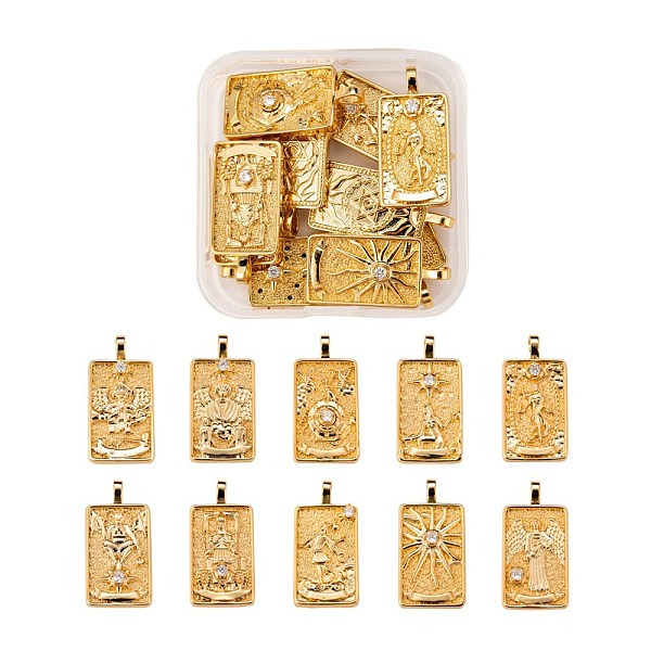 PandaHall 10Pcs 1 style Brass Micro Pave Clear Cubic Zirconia Tarot Card Pendants, Long-Lasting Plated, Real 18K Gold Plated, 30x15x4mm...
PandaHall 10Pcs 1 style Brass Micro Pave Clear Cubic Zirconia Tarot Card Pendants, Long-Lasting Plated, Real 18K Gold Plated, 30x15x4mm...
