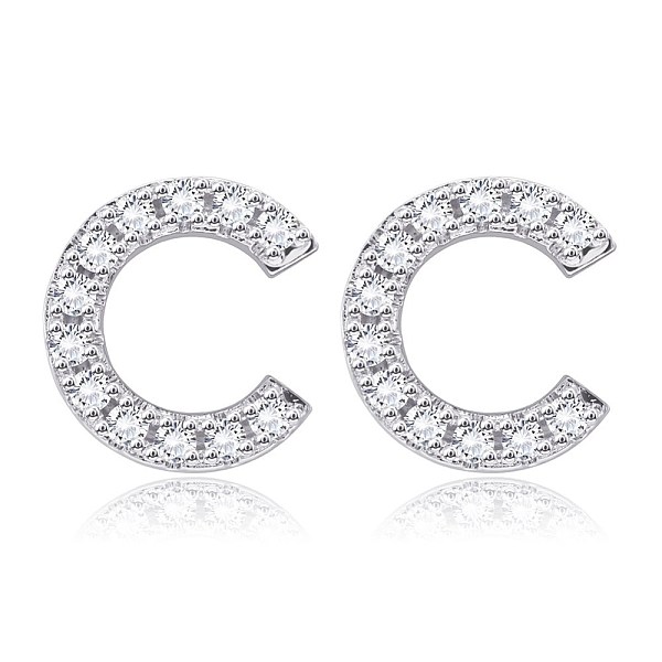 PandaHall Brass Cubic Zirconia Stud Earrings, with Ear Nuts, Alphabet, Letter C, Clear, Platinum, 12x11.2x2.5mm, Pin: 0.9mm Cubic Zirconia...
PandaHall Brass Cubic Zirconia Stud Earrings, with Ear Nuts, Alphabet, Letter C, Clear, Platinum, 12x11.2x2.5mm, Pin: 0.9mm Cubic Zirconia...