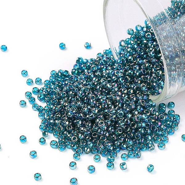 PandaHall TOHO Round Seed Beads, Japanese Seed Beads, (167BD) Transparent AB Teal, 15/0, 1.5mm, Hole: 0.7mm, about 3000pcs/10g Glass Cyan
PandaHall TOHO Round Seed Beads, Japanese Seed Beads, (167BD) Transparent AB Teal, 15/0, 1.5mm, Hole: 0.7mm, about 3000pcs/10g Glass Cyan
