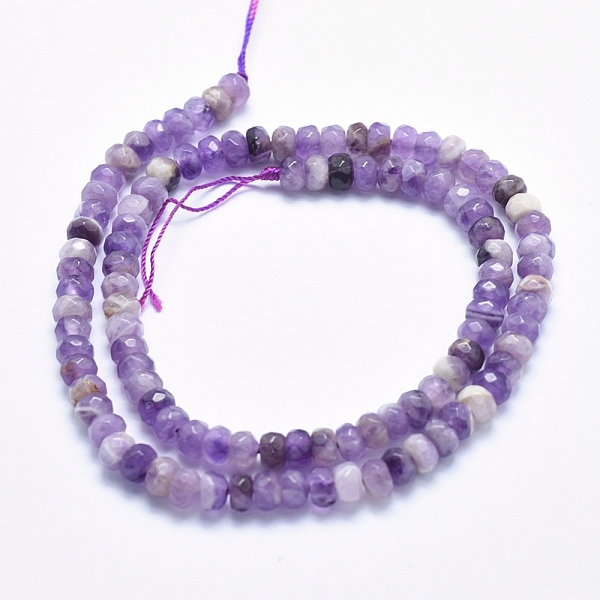 PandaHall Natural Chevron Amethyst Beads Strands, Faceted, Rondelle, 6x4mm, Hole: 1mm, about 104pcs/strand, 15.7 inch Amethyst Rondelle
PandaHall Natural Chevron Amethyst Beads Strands, Faceted, Rondelle, 6x4mm, Hole: 1mm, about 104pcs/strand, 15.7 inch Amethyst Rondelle