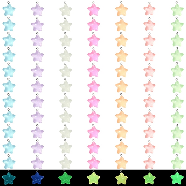 PandaHall 84Pcs 7 Colors Luminous Transparent Resin Pendants, Star Charms, Glow in Dark, with Stainless Steel Color Plated 304 Stainless..., Multicolor
PandaHall 84Pcs 7 Colors Luminous Transparent Resin Pendants, Star Charms, Glow in Dark, with Stainless Steel Color Plated 304 Stainless..., Multicolor