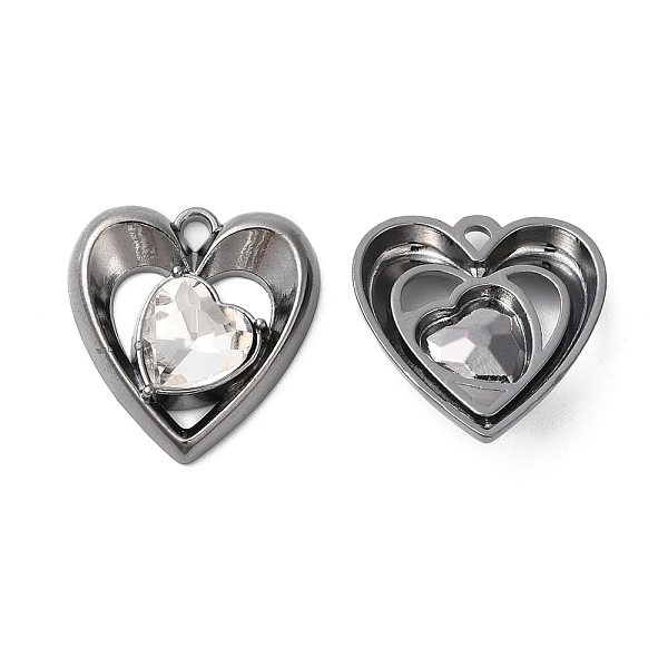 PandaHall Alloy Pendants, Glass with Heart Charms, Gunmetal, 20x18.5x5mm, Hole: 1.6mm Alloy Heart Clear
PandaHall Alloy Pendants, Glass with Heart Charms, Gunmetal, 20x18.5x5mm, Hole: 1.6mm Alloy Heart Clear