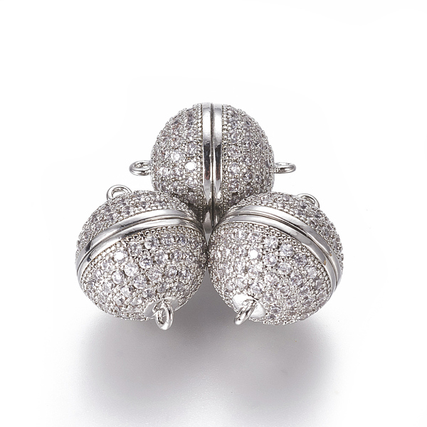 PandaHall Brass Micro Pave Cubic Zirconia Magnetic Clasps with Loops, Round, Clear, Platinum, 18x14.5mm, Hole: 1.4mm Brass+Cubic Zirconia...
PandaHall Brass Micro Pave Cubic Zirconia Magnetic Clasps with Loops, Round, Clear, Platinum, 18x14.5mm, Hole: 1.4mm Brass+Cubic Zirconia...