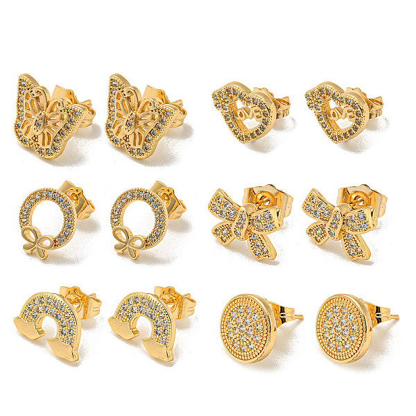 PandaHall Light Gold Brass Micro Pave Cubic Zirconia Stud Earrings for Women, Mixed Shapes, 9~13x11~14mm Brass Mixed Shapes
PandaHall Light Gold Brass Micro Pave Cubic Zirconia Stud Earrings for Women, Mixed Shapes, 9~13x11~14mm Brass Mixed Shapes