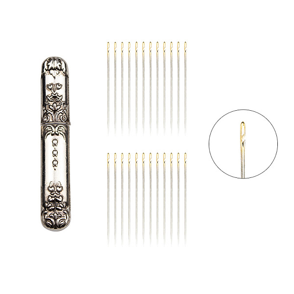 PandaHall Iron Sewing Needle and Alloy Holder Storage Case, Needle Tube Toothpick Storage Organizer Box for Hand Craft Knitting, Antique...
PandaHall Iron Sewing Needle and Alloy Holder Storage Case, Needle Tube Toothpick Storage Organizer Box for Hand Craft Knitting, Antique...