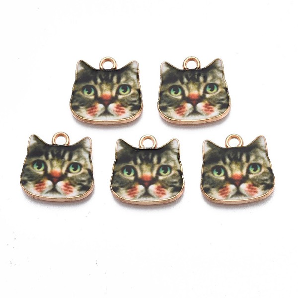 PandaHall Printed Alloy Pendants, Cadmium Free & Nickel Free & Lead Free, Light Gold, Cat Head, Dark Khaki, 17x17.5x1.5mm, Hole: 2mm Alloy...
PandaHall Printed Alloy Pendants, Cadmium Free & Nickel Free & Lead Free, Light Gold, Cat Head, Dark Khaki, 17x17.5x1.5mm, Hole: 2mm Alloy...