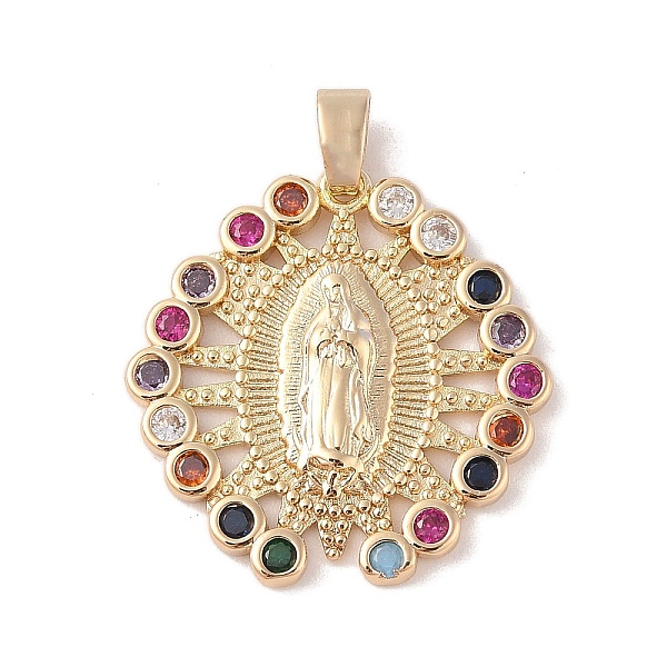 PandaHall Brass Cubic Zirconia Pendants, Long-Lasting Plated, Oval with Holy Virgin Charms, Golden, Colorful, 29x27x2.5mm, Hole: 6x3mm...
PandaHall Brass Cubic Zirconia Pendants, Long-Lasting Plated, Oval with Holy Virgin Charms, Golden, Colorful, 29x27x2.5mm, Hole: 6x3mm...