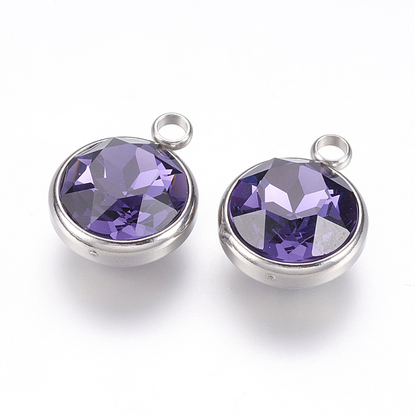 PandaHall Glass Rhinestone Charms, with 304 Stainless Steel Findings, Faceted, Flat Round, Stainless Steel Color, Deep Tanzanite, 14x10x7mm..., Purple
PandaHall Glass Rhinestone Charms, with 304 Stainless Steel Findings, Faceted, Flat Round, Stainless Steel Color, Deep Tanzanite, 14x10x7mm..., Purple