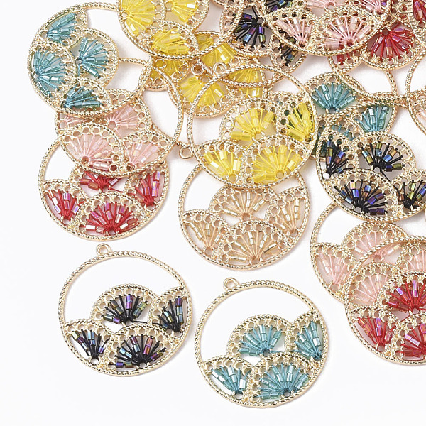 PandaHall Polyester Thread Woven Pendants, with Glass Seed Beads and Light Gold Plated Alloy Findings, Flat Round with Fan, Mixed Color..., Multicolor
PandaHall Polyester Thread Woven Pendants, with Glass Seed Beads and Light Gold Plated Alloy Findings, Flat Round with Fan, Mixed Color..., Multicolor
