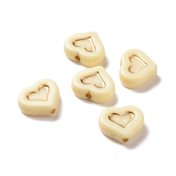 PandaHall Opaque Acrylic Beads, Golden Metal Enlaced, Heart, Cornsilk, 12.5x14.5x5mm, Hole: 1.8mm, about 750pcs/500g Acrylic Heart Gold
PandaHall Opaque Acrylic Beads, Golden Metal Enlaced, Heart, Cornsilk, 12.5x14.5x5mm, Hole: 1.8mm, about 750pcs/500g Acrylic Heart Gold