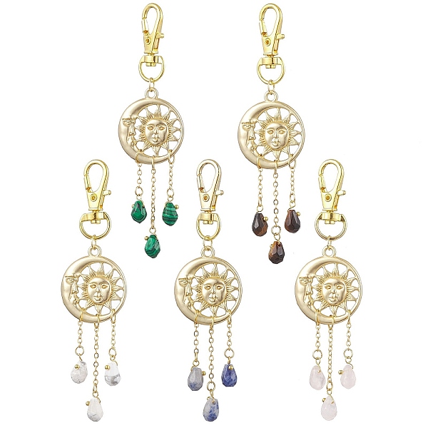 PandaHall Alloy Moon & Sun Pendant Decorations, Teardrop Natural & Synthetic Gemstone Charms for Bag, Keychain Ornaments, 98.5x26mm Mixed...
PandaHall Alloy Moon & Sun Pendant Decorations, Teardrop Natural & Synthetic Gemstone Charms for Bag, Keychain Ornaments, 98.5x26mm Mixed...