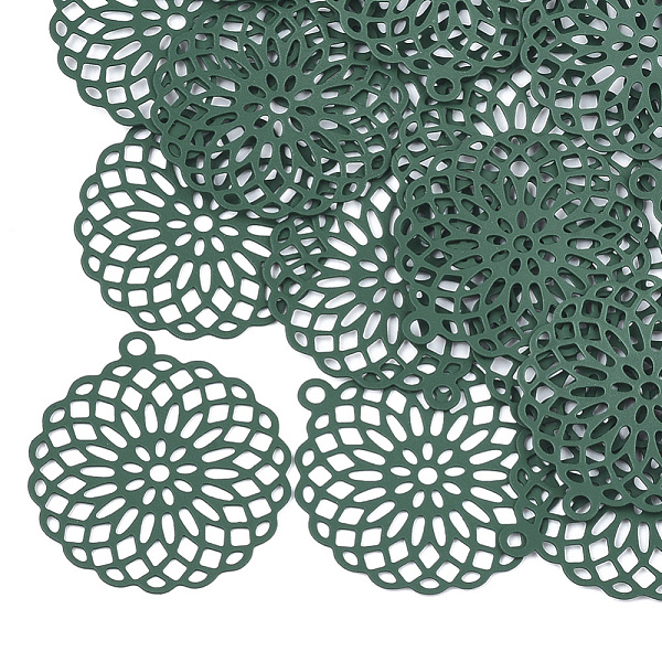 PandaHall 430 Stainless Steel Filigree Pendants, Spray Painted, Etched Metal Embellishments, Flower, Green, 30x27x0.3mm, Hole: 1.8mm 430...
PandaHall 430 Stainless Steel Filigree Pendants, Spray Painted, Etched Metal Embellishments, Flower, Green, 30x27x0.3mm, Hole: 1.8mm 430...