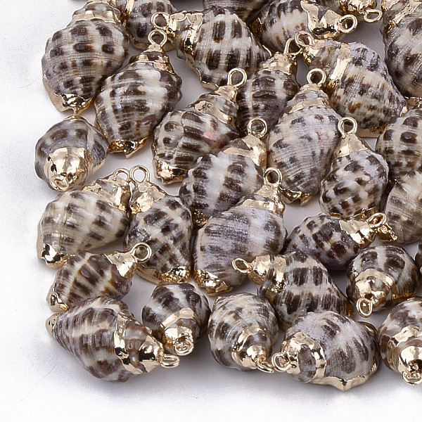PandaHall Electroplate Spiral Shell Pendants, with Iron Findings, Golden, Light Steel Blue, 17~28x9~15x8~14mm, Hole: 1.8mm Spiral Shell...
PandaHall Electroplate Spiral Shell Pendants, with Iron Findings, Golden, Light Steel Blue, 17~28x9~15x8~14mm, Hole: 1.8mm Spiral Shell...
