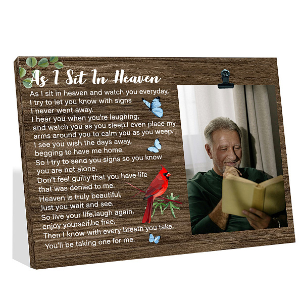 PandaHall FINGERINSPIRE As I Sit in Heaven Picture Frame 7.87x9.84 inch Memorial Gift Photo Frame with Clip Memorial Sympathy Gifts for Loss...
PandaHall FINGERINSPIRE As I Sit in Heaven Picture Frame 7.87x9.84 inch Memorial Gift Photo Frame with Clip Memorial Sympathy Gifts for Loss...
