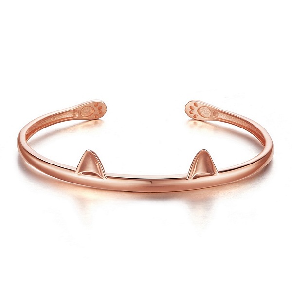 PandaHall SHEGRACE Cute Design 925 Sterling Silver Kitten Cuff Bangle, Cat Ears, Rose Gold, 6-3/4 inch(17cm) Sterling Silver
PandaHall SHEGRACE Cute Design 925 Sterling Silver Kitten Cuff Bangle, Cat Ears, Rose Gold, 6-3/4 inch(17cm) Sterling Silver