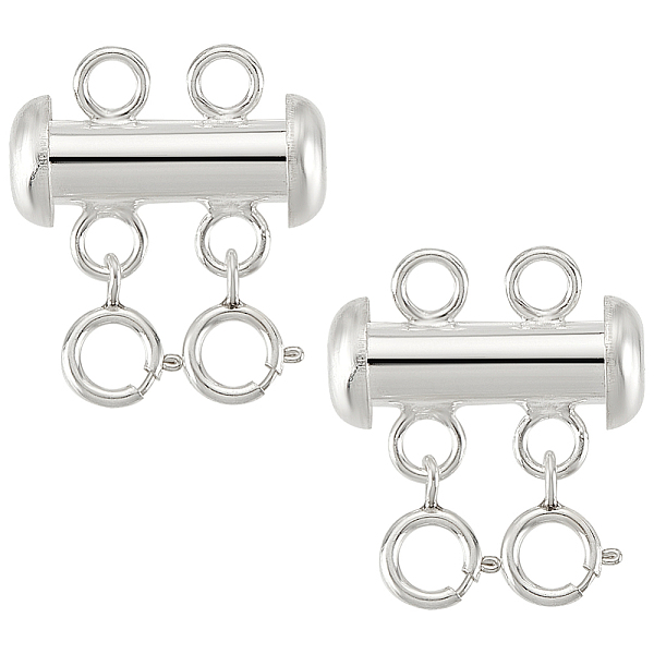 PandaHall 925 Sterling Silver Slide Lock Clasps, 2-Strand, 4-Hole, with Double Spring Ring Clasps, Silver, 17x19.5mm, 2pcs/set Sterling...
PandaHall 925 Sterling Silver Slide Lock Clasps, 2-Strand, 4-Hole, with Double Spring Ring Clasps, Silver, 17x19.5mm, 2pcs/set Sterling...