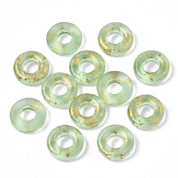 PandaHall Transparent Spray Painted Glass European Beads, Large Hole Beads , with Golden Foil, Donut, Pale Green, 11x3mm, Hole: 4mm Glass...
PandaHall Transparent Spray Painted Glass European Beads, Large Hole Beads , with Golden Foil, Donut, Pale Green, 11x3mm, Hole: 4mm Glass...