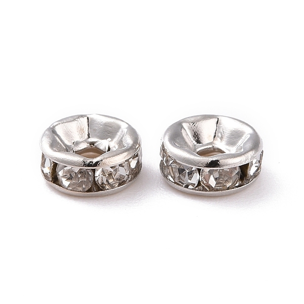 PandaHall Brass with Crystal Rhinestone Spacer Beads, Cadmium Free & Lead Free, Flat Round, Platinum, 6x2.5mm, Hole: 1.6mm Brass+Rhinestone..., Clear
PandaHall Brass with Crystal Rhinestone Spacer Beads, Cadmium Free & Lead Free, Flat Round, Platinum, 6x2.5mm, Hole: 1.6mm Brass+Rhinestone..., Clear