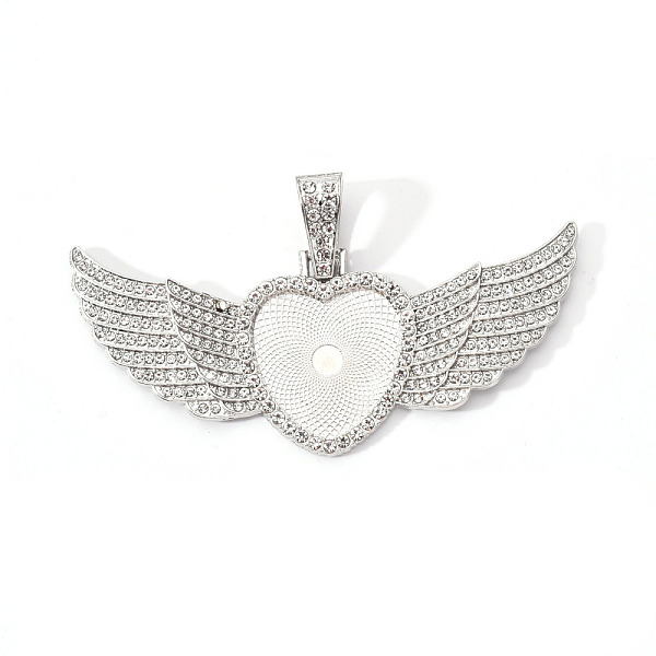 PandaHall Alloy Pendant Cabochon Settings, with Crystal Rhinestone, Cadmium Free & Lead Free, Heart with Wing, Platinum, Tray: 23x25mm..., Clear
PandaHall Alloy Pendant Cabochon Settings, with Crystal Rhinestone, Cadmium Free & Lead Free, Heart with Wing, Platinum, Tray: 23x25mm..., Clear