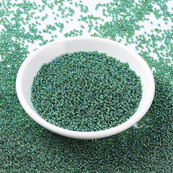 PandaHall MIYUKI Round Rocailles Beads, Japanese Seed Beads, (RR1016) Silverlined Green AB, 11/0, 2x1.3mm, Hole: 0.8mm, about 5500pcs/50g...
PandaHall MIYUKI Round Rocailles Beads, Japanese Seed Beads, (RR1016) Silverlined Green AB, 11/0, 2x1.3mm, Hole: 0.8mm, about 5500pcs/50g...