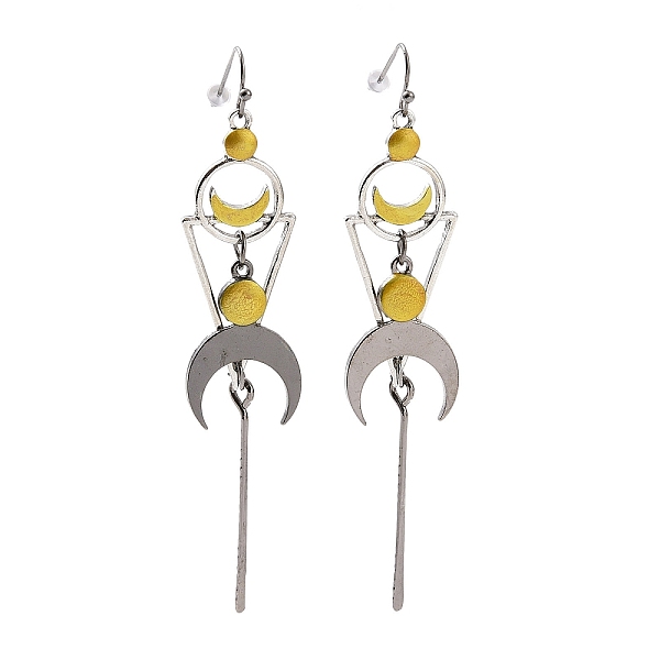 PandaHall Alloy Geometry with Moon Dangle Earrings, Retro Style Long Drop Earrings for Women, Mixed Color, 94mm, Pin: 0.7mm Alloy
PandaHall Alloy Geometry with Moon Dangle Earrings, Retro Style Long Drop Earrings for Women, Mixed Color, 94mm, Pin: 0.7mm Alloy