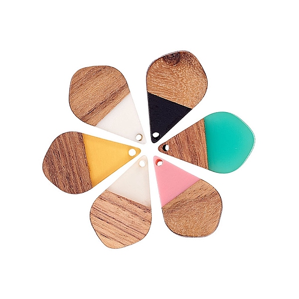 PandaHall Resin & Wood Pendants, Teardrop, Mixed Color, 28x18x3mm, Hole: 2mm, 30pcs/box Resin+Wood Teardrop Multicolor
PandaHall Resin & Wood Pendants, Teardrop, Mixed Color, 28x18x3mm, Hole: 2mm, 30pcs/box Resin+Wood Teardrop Multicolor