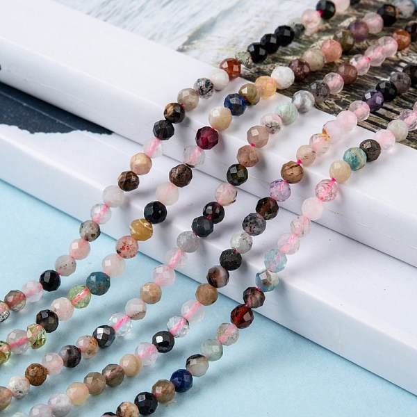 PandaHall Natural Mixed Stone Beads Strands, Faceted, Round, 3x2~3mm, Hole: 0.5mm, about 123~127pcs/strand, 15.3 inch~15.5 inch Mixed Stone...
PandaHall Natural Mixed Stone Beads Strands, Faceted, Round, 3x2~3mm, Hole: 0.5mm, about 123~127pcs/strand, 15.3 inch~15.5 inch Mixed Stone...