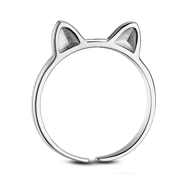 PandaHall SHEGRACE Adjustable Lovely 925 Sterling Silver Cuff Tail Ring, with Cat Ears, Silver, 16mm Sterling Silver Silver
PandaHall SHEGRACE Adjustable Lovely 925 Sterling Silver Cuff Tail Ring, with Cat Ears, Silver, 16mm Sterling Silver Silver