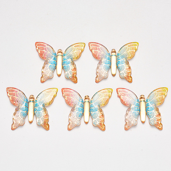 PandaHall Transparent Acrylic Pendants, with Electroplate Bottom, Butterfly, Colorful, 34x39x5.5mm, Hole: 1.2mm Acrylic Butterfly
PandaHall Transparent Acrylic Pendants, with Electroplate Bottom, Butterfly, Colorful, 34x39x5.5mm, Hole: 1.2mm Acrylic Butterfly